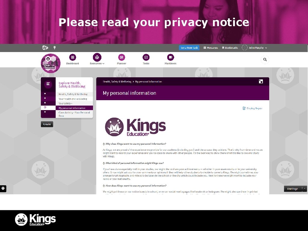 Please read your privacy notice 