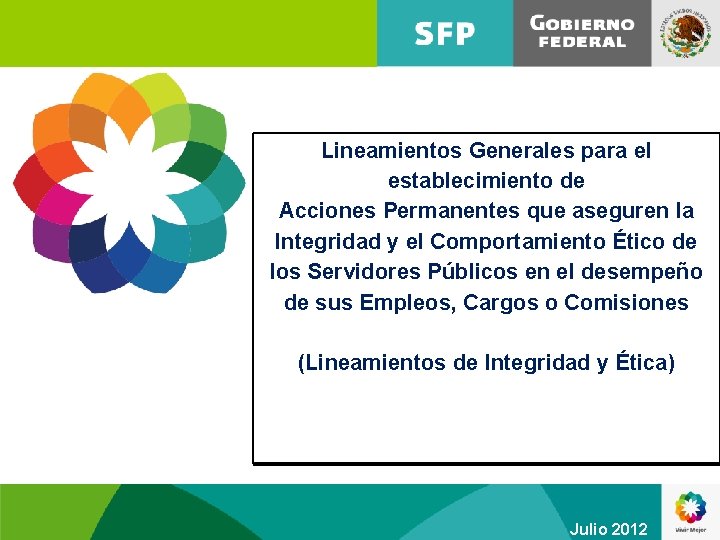 Lineamientos Generales para el establecimiento de Acciones Permanentes que aseguren la Integridad y el