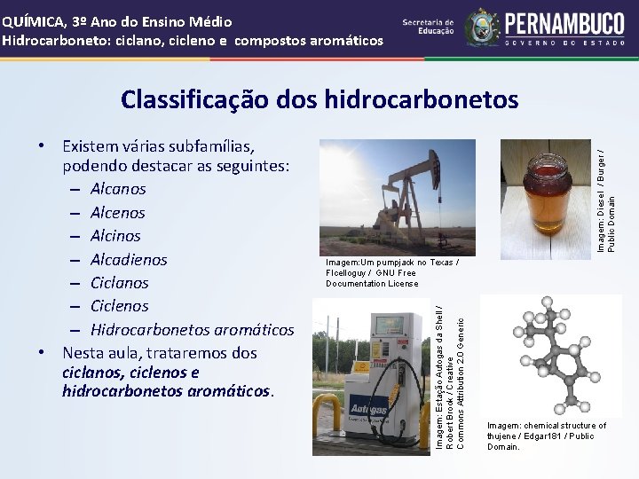 QUÍMICA, 3º Ano do Ensino Médio Hidrocarboneto: ciclano, cicleno e compostos aromáticos Imagem: Um