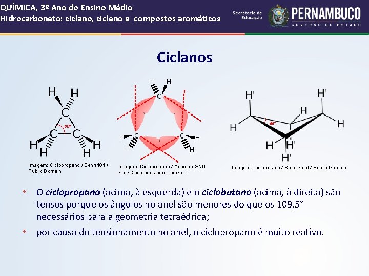 QUÍMICA, 3º Ano do Ensino Médio Hidrocarboneto: ciclano, cicleno e compostos aromáticos Ciclanos H