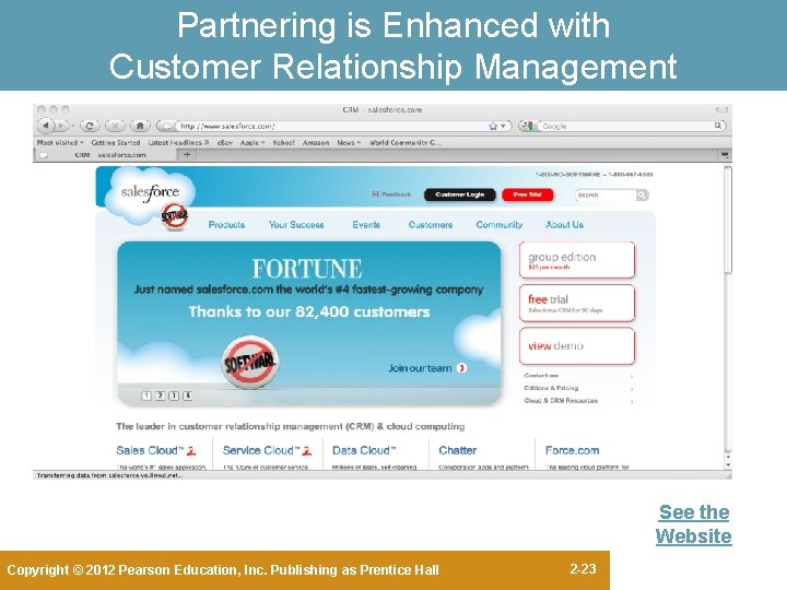 Partnering is Enhanced with Customer Relationship Management See the Website Copyright © 2012 Pearson Partnering is Enhanced with Customer Relationship Management See the Website Copyright © 2012 Pearson