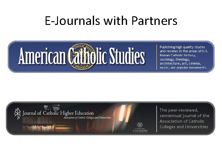 E-Journals with Partners 