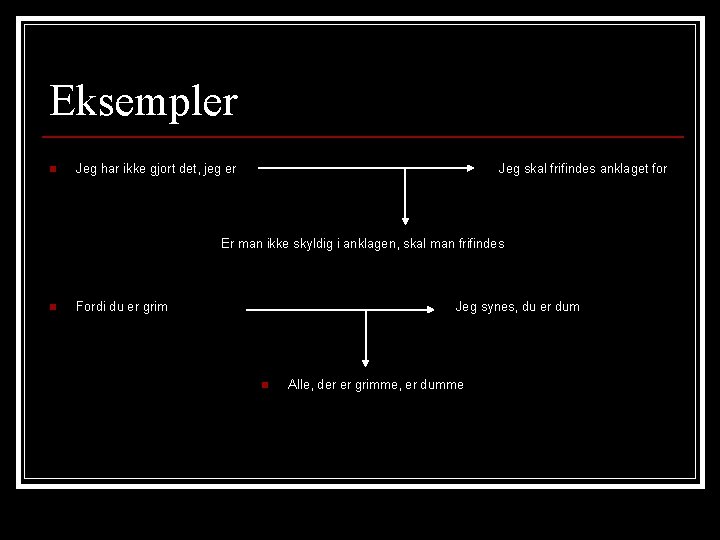 Eksempler n Jeg har ikke gjort det, jeg er Jeg skal frifindes anklaget for Eksempler n Jeg har ikke gjort det, jeg er Jeg skal frifindes anklaget for
