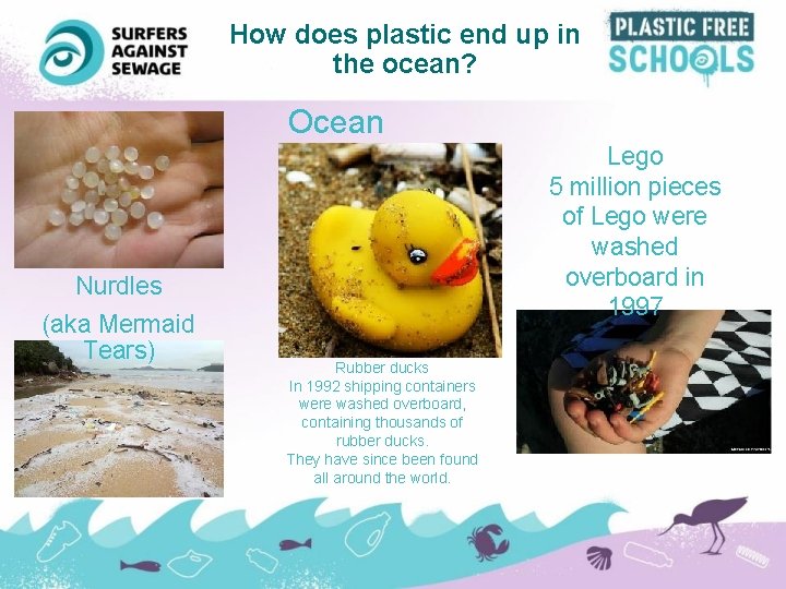 How does plastic end up in the ocean? Ocean accidents Nurdles (aka Mermaid Tears)