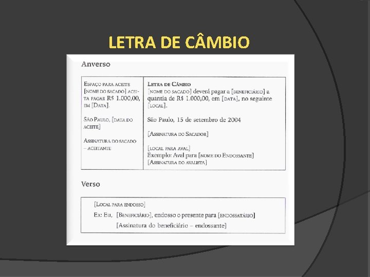 LETRA DE C MBIO 