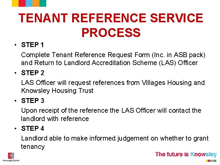 TENANT REFERENCE SERVICE PROCESS • STEP 1 Complete Tenant Reference Request Form (Inc. in