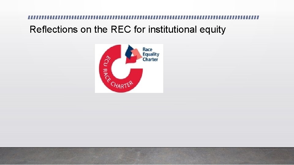 Reflections on the REC for institutional equity 