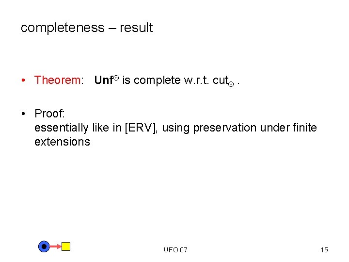 completeness – result • Theorem: Unf is complete w. r. t. cut . •
