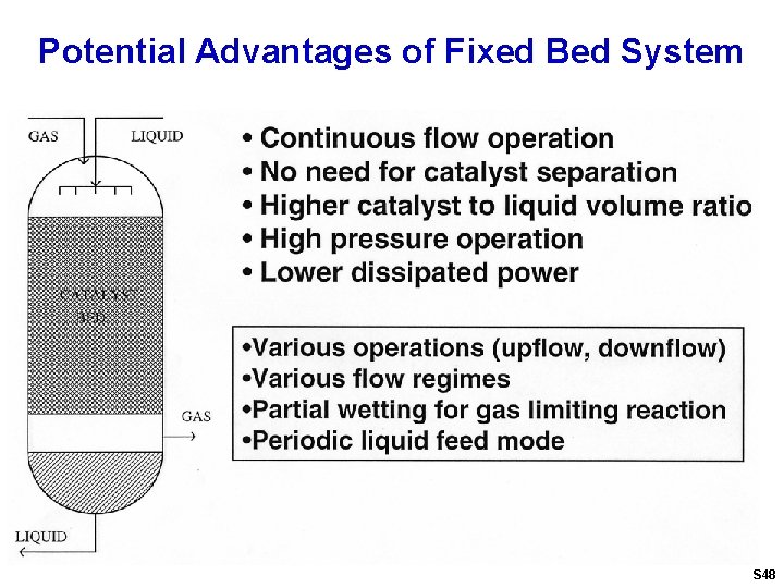 Potential Advantages of Fixed Bed System S 48 