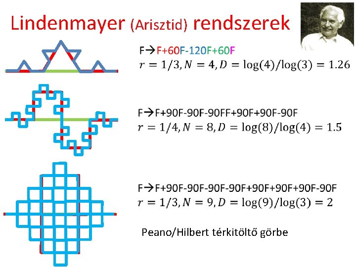 Lindenmayer (Arisztid) rendszerek Peano/Hilbert térkitöltő görbe 