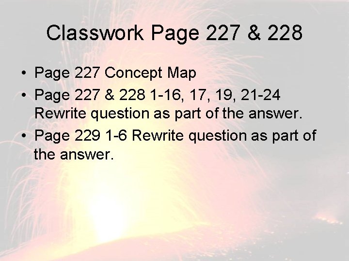 Classwork Page 227 & 228 • Page 227 Concept Map • Page 227 &