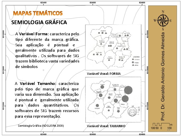 SEMIOLOGIA GRÁFICA A Variável Forma: caracteriza pelo tipo diferente da marca gráfica. Sua aplicação