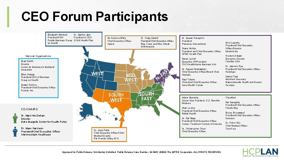CEO Forum Participants Elizabeth Mitchell Dr. Sachin Jain President/CEO President & CEO Pacific Business CEO Forum Participants Elizabeth Mitchell Dr. Sachin Jain President/CEO President & CEO Pacific Business