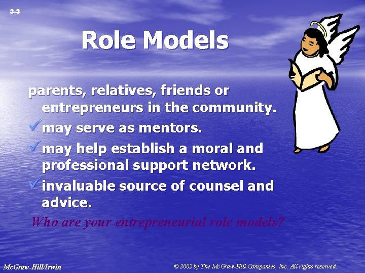 3 -3 Role Models parents, relatives, friends or entrepreneurs in the community. ümay serve