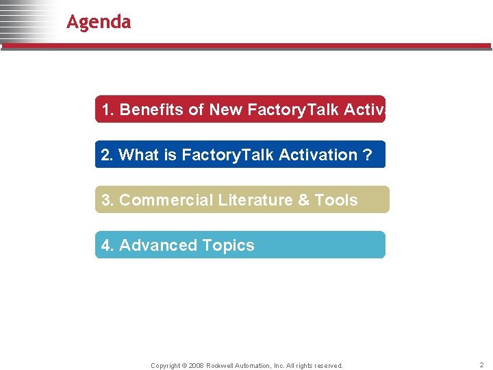 Agenda 1. Benefits of New Factory. Talk Activation 2. What is Factory. Talk Activation