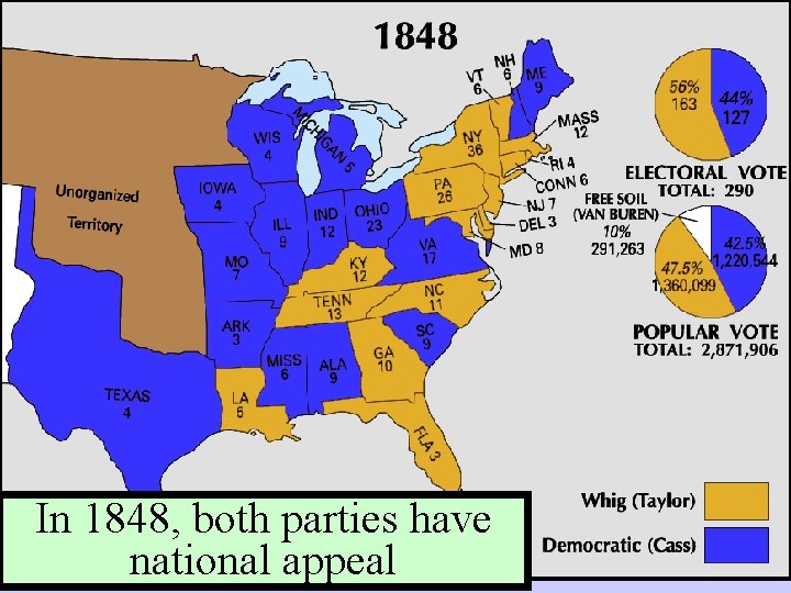 Watch American party politics become sectional, rather than national, from 1848 to 1860 In