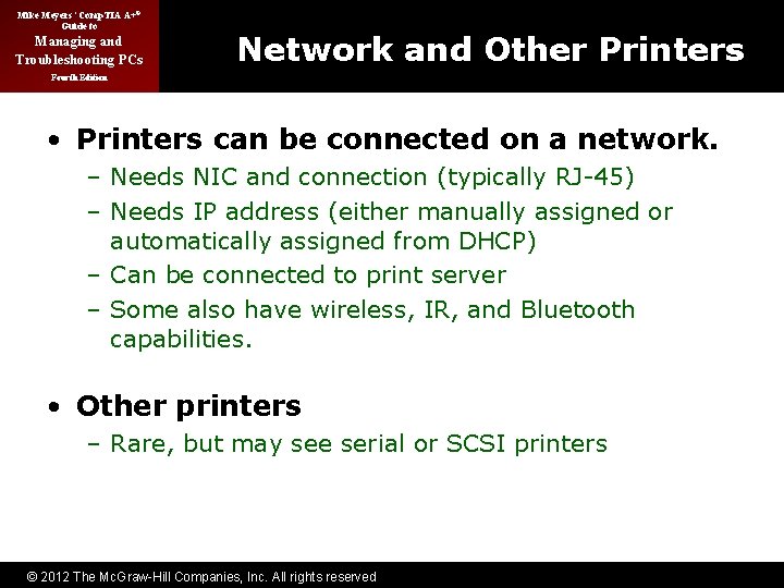 Mike Meyers’ Comp. TIA A+® Guide to Managing and Troubleshooting PCs Network and Other