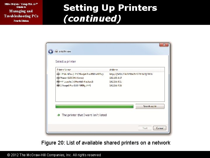 Mike Meyers’ Comp. TIA A+® Guide to Managing and Troubleshooting PCs Fourth Edition Setting