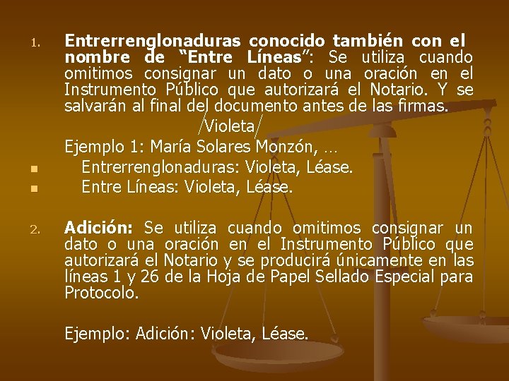 1. n n 2. Entrerrenglonaduras conocido también con el nombre de “Entre Líneas”: Se