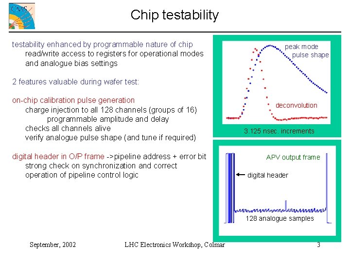 Chip testability enhanced by programmable nature of chip read/write access to registers for operational