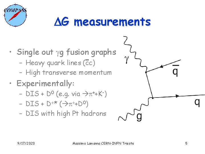  G measurements • Single out gg fusion graphs – Heavy quark lines (cc)