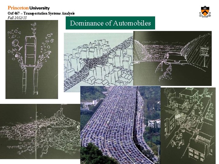 Orf 467 – Transportation Systems Analysis Fall 2012/13 Dominance of Automobiles 