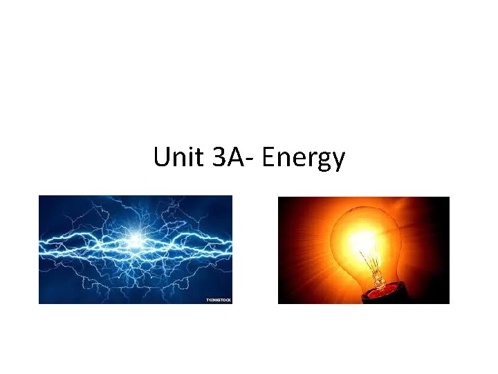 Unit 3 A- Energy 