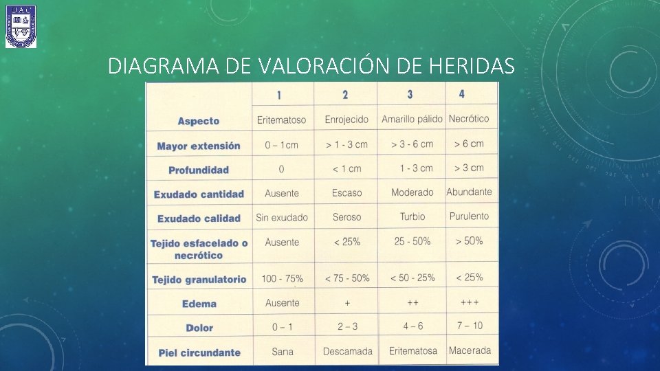 DIAGRAMA DE VALORACIÓN DE HERIDAS 