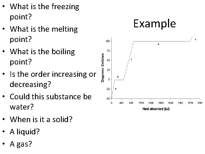  • What is the freezing point? • What is the melting point? •