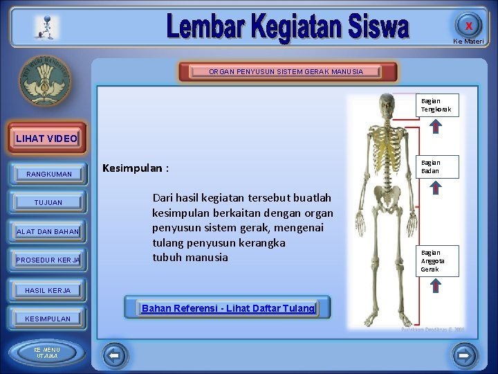 X Ke Materi ORGAN PENYUSUN SISTEM GERAK MANUSIA Bagian Tengkorak LIHAT VIDEO RANGKUMAN TUJUAN