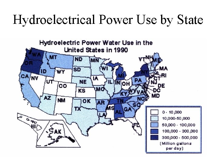 Hydroelectrical Power Use by State 