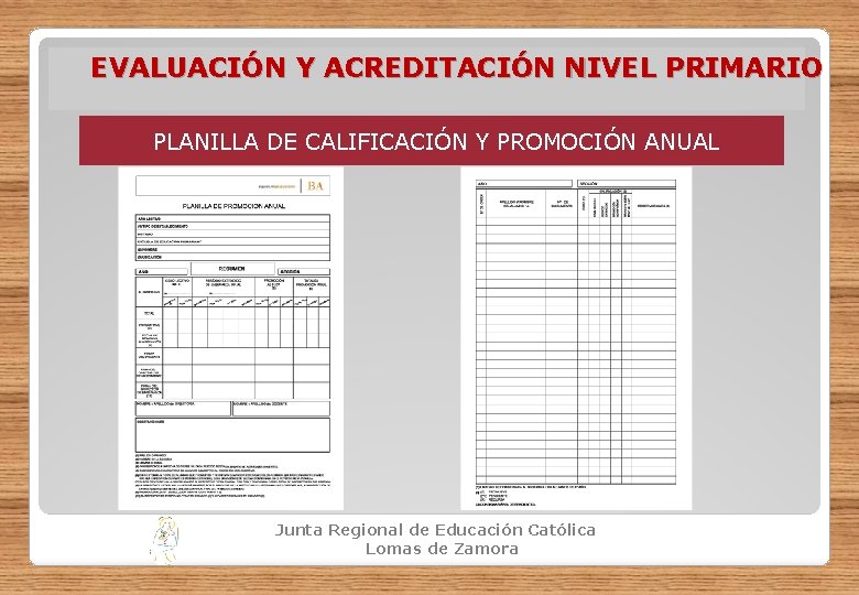 EVALUACIÓN Y ACREDITACIÓN NIVEL PRIMARIO PLANILLA DE CALIFICACIÓN Y PROMOCIÓN ANUAL Junta Regional de