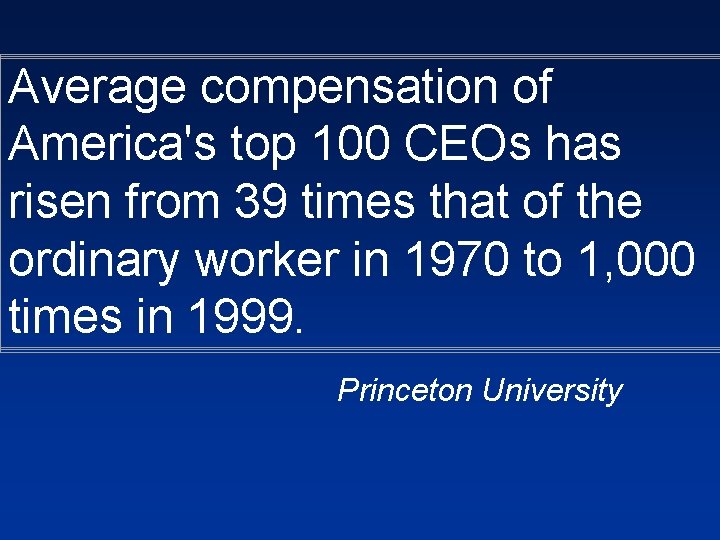 Average compensation of America's top 100 CEOs has risen from 39 times that of