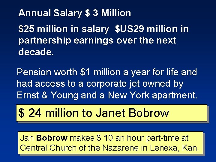 Annual Salary $ 3 Million $25 million in salary $US 29 million in partnership