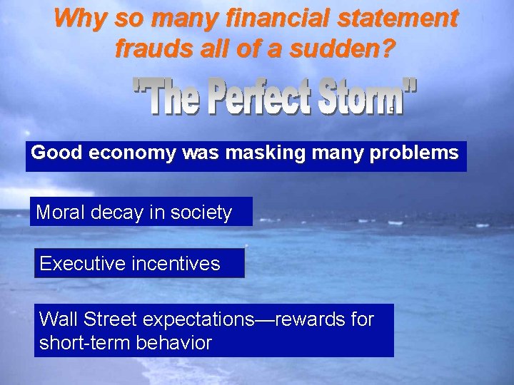 Why so many financial statement frauds all of a sudden? Good economy was masking