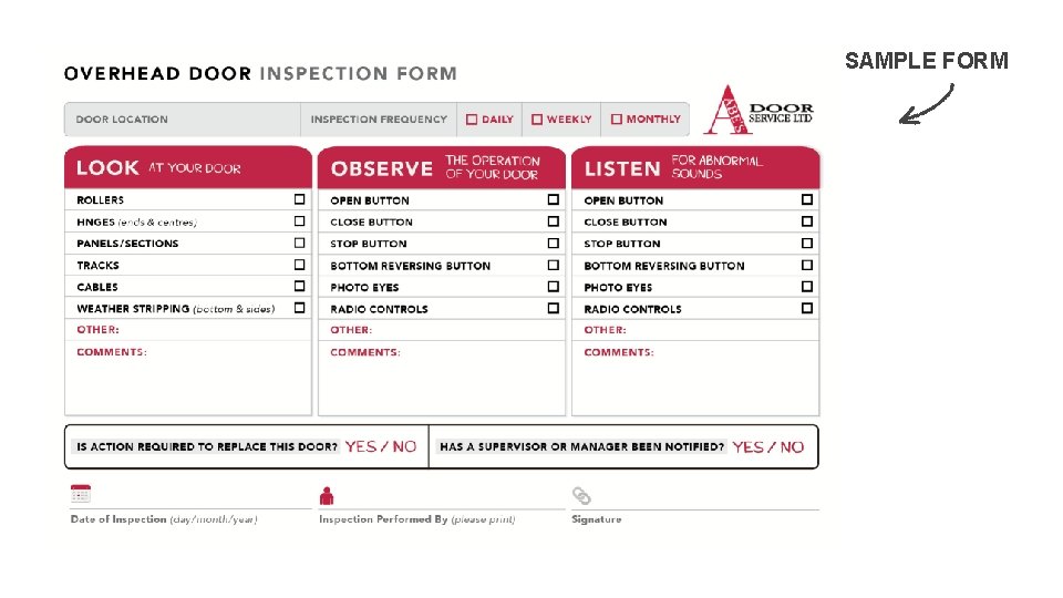 SAMPLE FORM SAMPLE FORM