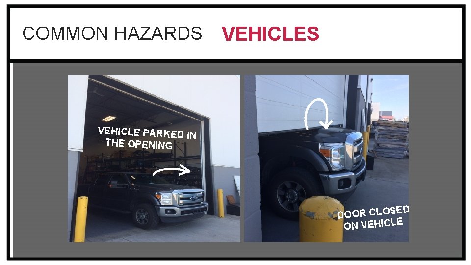 COMMON HAZARDS VEHICLE PARKED IN THE OPENING ED DOOR CLOS ON VEHICLE COMMON HAZARDS VEHICLE PARKED IN THE OPENING ED DOOR CLOS ON VEHICLE