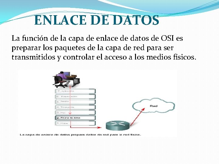 ENLACE DE DATOS La función de la capa de enlace de datos de OSI