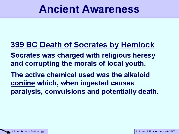 Ancient Awareness 399 BC Death of Socrates by Hemlock Socrates was charged with religious