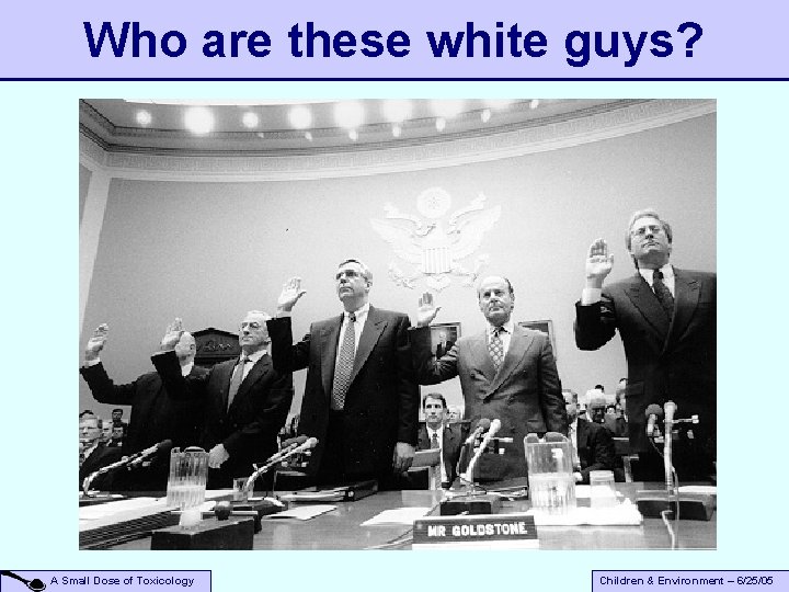 Who are these white guys? A Small Dose of Toxicology Children & Environment –