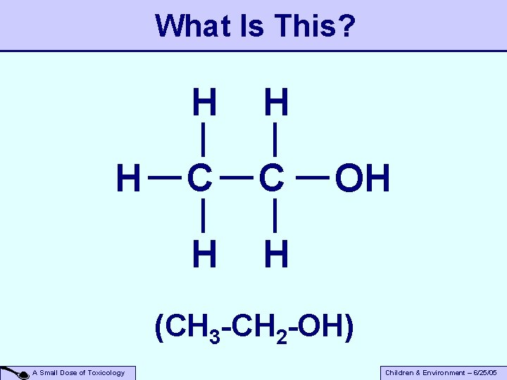 What Is This? H H H C C H H OH (CH 3 -CH