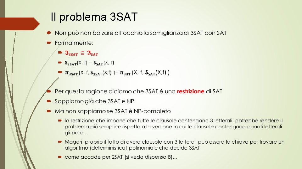 Il problema 3 SAT 