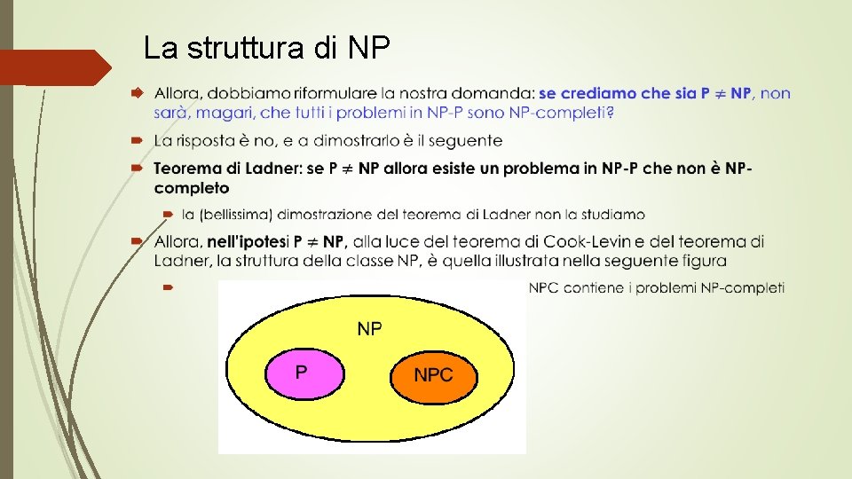 La struttura di NP 