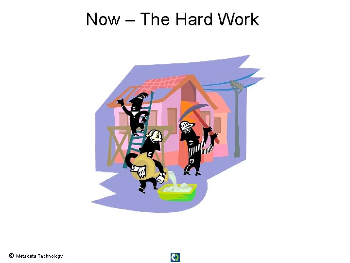 Now – The Hard Work © Metadata Technology Now – The Hard Work © Metadata Technology