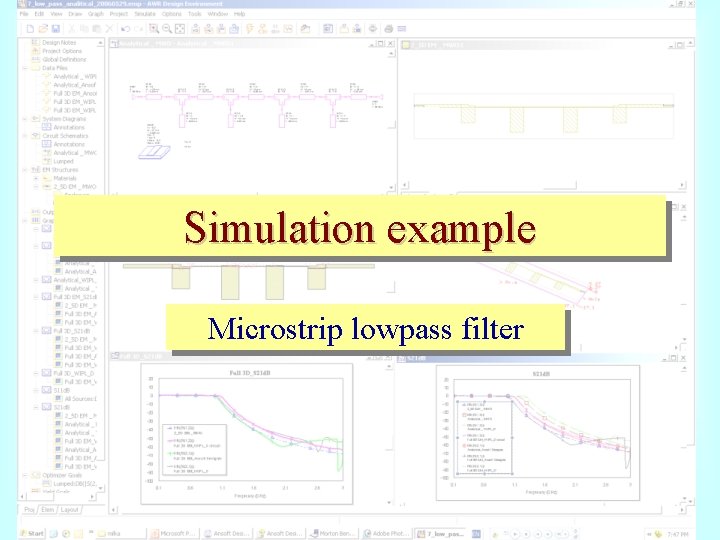 Simulation example Microstrip lowpass filter 