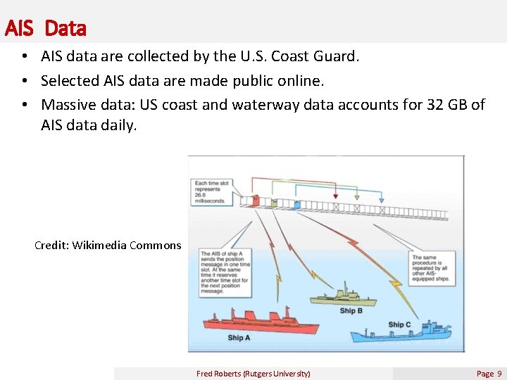 AIS Data • AIS data are collected by the U. S. Coast Guard. •