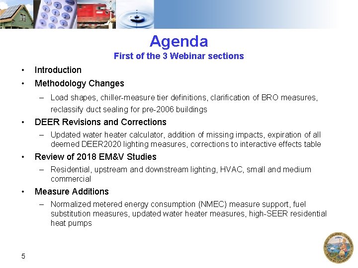 Agenda First of the 3 Webinar sections • • Introduction Methodology Changes – Load