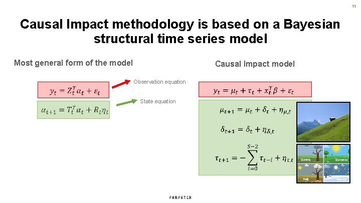 11 Causal Impact methodology is based on a Bayesian structural time series model Most