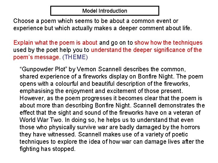 Model Introduction Choose a poem which seems to be about a common event or