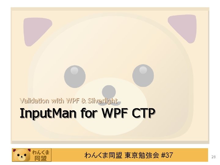 Validation with WPF & Silverlight Input. Man for WPF CTP 28 